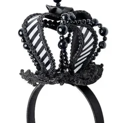 Spirit Halloween Black And White Mini Queen Crown Headband -Spirit Halloween Store 01503283 c