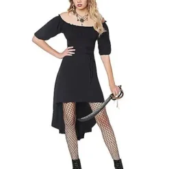 Spirit Halloween Adult Black Peasant Dress