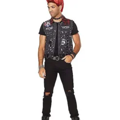 Spirit Halloween Adult Denim Punk Vest