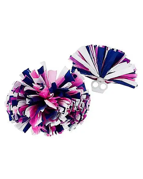 Spirit Halloween Pink Blue And White Cheerleader Pom Poms 1 Spirit Halloween Pink Blue And White Cheerleader Pom Poms