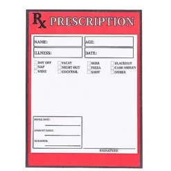 Spirit Halloween Rx Prescription Notepad