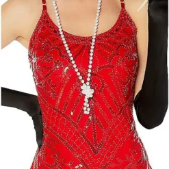 Spirit Halloween Adult Red Sequin Flapper Dress -Spirit Halloween Store 01520725 c
