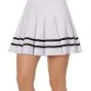 Spirit Halloween White Striped Pleated Cheerleader Skirt