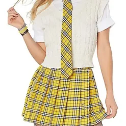 Spirit Halloween Adult Yellow Plaid Plus Size Skirt -Spirit Halloween Store 01524537 c