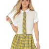 Spirit Halloween Yellow Plaid Schoolgirl Tie