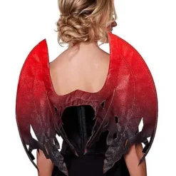 Spirit Halloween Red And Black Glitter Devil Wings
