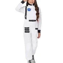 Spirit Halloween Kids White NASA Jumpsuit Costume