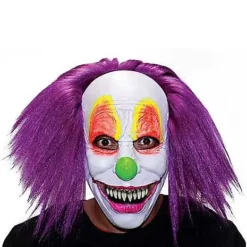 Spirit Halloween Purple Hair Clown Full Mask