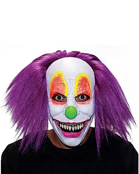 Spirit Halloween Purple Hair Clown Full Mask 1 Spirit Halloween Purple Hair Clown Full Mask