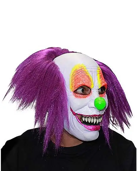 Spirit Halloween Purple Hair Clown Full Mask 2 Spirit Halloween Purple Hair Clown Full Mask - Image 2