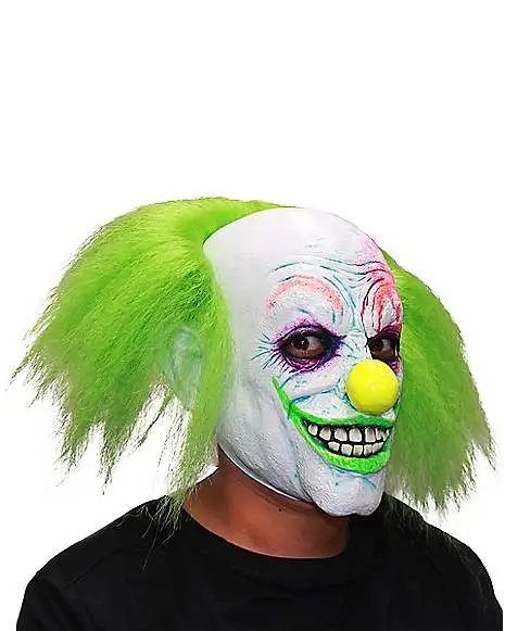 Spirit Halloween Neon Green Hair Clown Full Mask 4 Spirit Halloween Neon Green Hair Clown Full Mask - Image 4