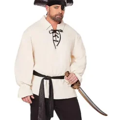 Spirit Halloween Pirate Shirt And Belt Plus Size Costume Kit