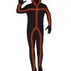 Spirit Halloween Adult Light-Up EL Wire Orange Stick Figure Costume