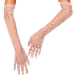 Spirit Halloween Royal Faux Pearl Sheer Gloves