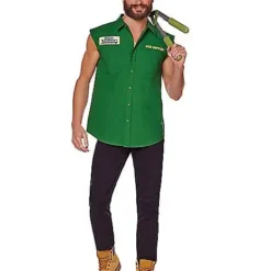 Spirit Halloween Johnny Hardwood's Landscape Cut Off Shirt