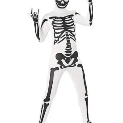 Spirit Halloween Black And White Skeleton Skin Suit Costume