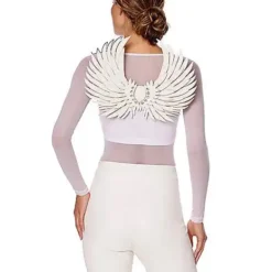 Spirit Halloween White Faux Leather Angel Wings