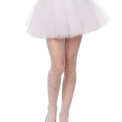 Spirit Halloween Kids White Rhinestone Fishnet Tights