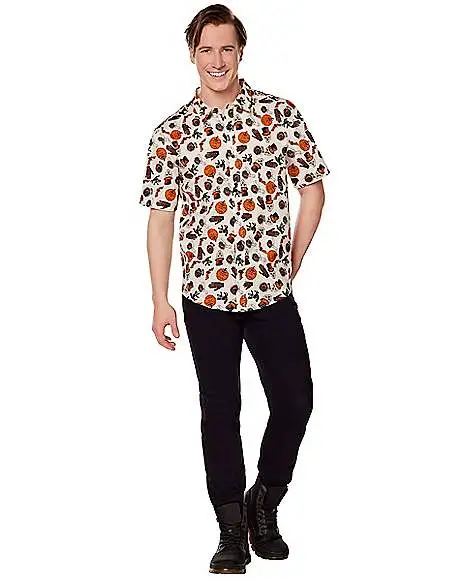 Spirit Halloween Adult Vintage Button Up Shirt 1 Spirit Halloween Adult Vintage Button Up Shirt