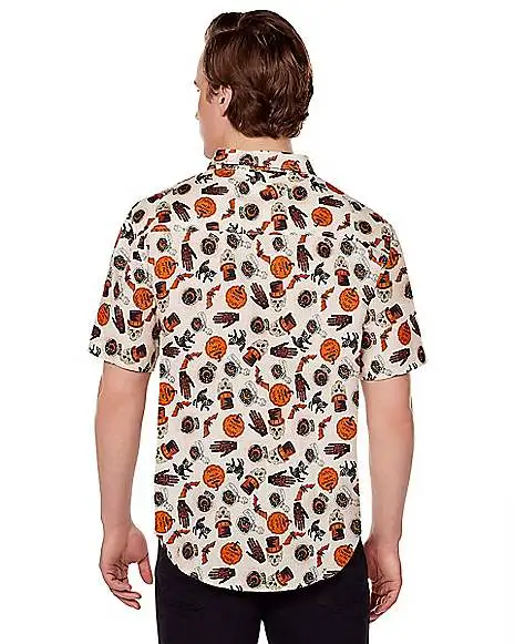 Spirit Halloween Adult Vintage Button Up Shirt 2 Spirit Halloween Adult Vintage Button Up Shirt - Image 2