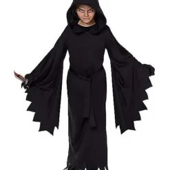 Spirit Halloween Kids Hooded Black Robe Costume