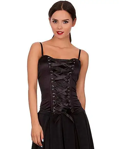 Spirit Halloween Front Lace-Up Corset - Black 1 Spirit Halloween Front Lace-Up Corset - Black