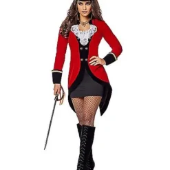 Spirit Halloween Adult Racy Red Coat Pirate Costume