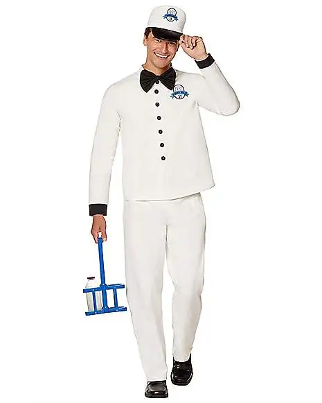 Spirit Halloween Adult Retro Milk Man Costume 2 Spirit Halloween Adult Retro Milk Man Costume - Image 2