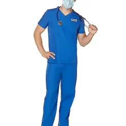 Spirit Halloween Adult Blue Medical Scrubs Costume -Spirit Halloween Store 07574312 c