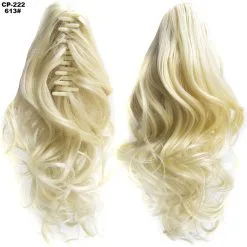 CJ Long Wavy Ponytail Clip Natural Extensions -Spirit Halloween Store 1258908743993
