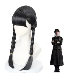 Cosplay Anime Cosplay Wig - The Addams Family - Wednesday -Spirit Halloween Store CS 520C 2
