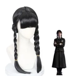 Cosplay Anime Cosplay Wig - The Addams Family - Wednesday -Spirit Halloween Store CS 520C 3