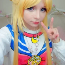 Cosplay Anime Cosplay Wig - Sailor Moon -Spirit Halloween Store Wig Sailor Moon cs 022a peachmilkytea b